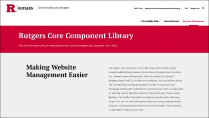 Rutgers Core Component Library webpage